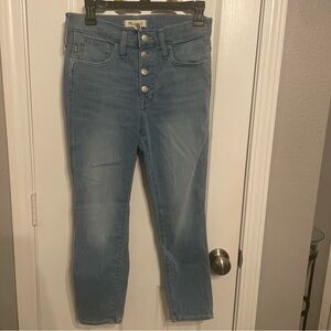 Madewell women’s p26 button closer jeans med washed denim